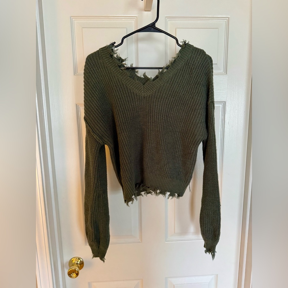Freshman Olive V-Neck Sweater